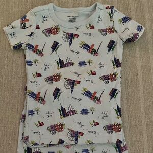 Janie and Jack Two-Piece Short Sleeve and Shorts Pajama Set - City Theme